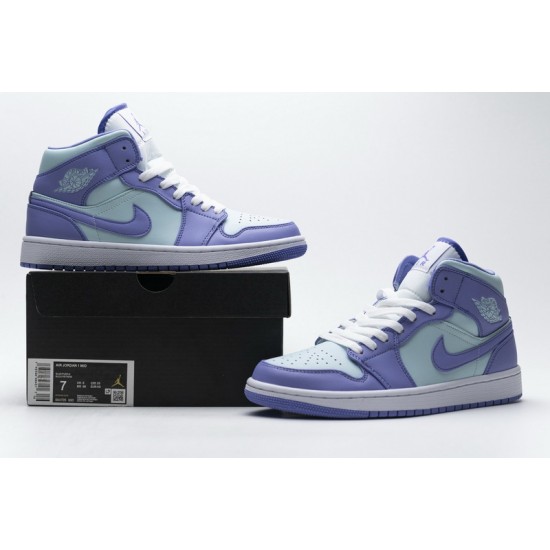 Air Jordan 1 Mid "Purple Aqua" Blue Purple Blue 554725-500