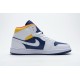 Air Jordan 1 Mid "Royal Blue Laser Orange" White Blue Yellow 554724-131