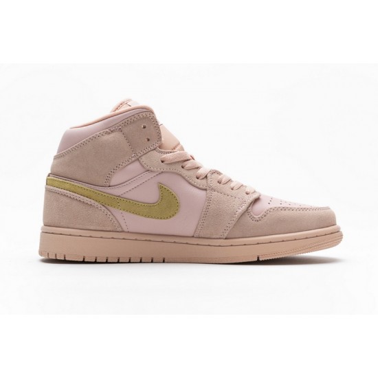 Air Jordan 1 Mid SE GS "Coral Stardust" Pink Gold 852542-600