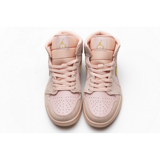 Air Jordan 1 Mid SE GS "Coral Stardust" Pink Gold 852542-600