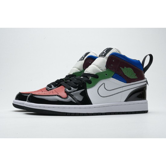 Air Jordan 1 Mid SE "Multicolor" Black Green Red DB5454-001