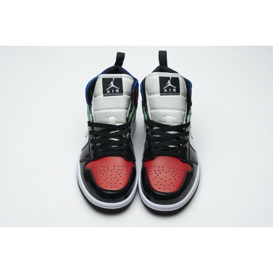 Air Jordan 1 Mid SE "Multicolor" Black Green Red DB5454-001