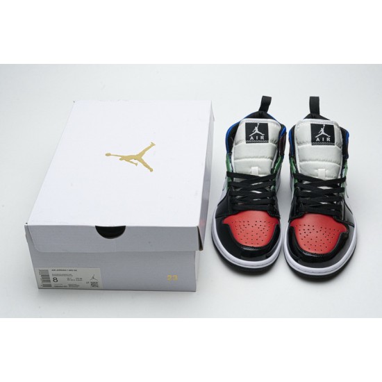 Air Jordan 1 Mid SE "Multicolor" Black Green Red DB5454-001