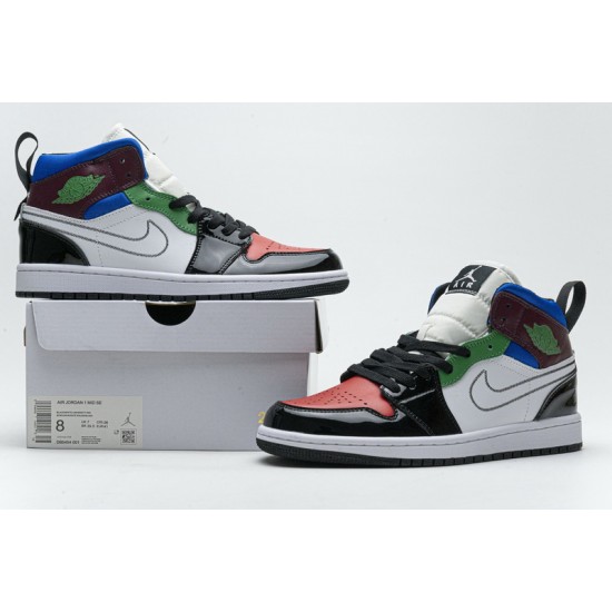 Air Jordan 1 Mid SE "Multicolor" Black Green Red DB5454-001