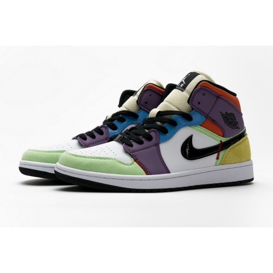 Air Jordan 1 Mid SE "Lightbulb" Multicolor Purple Blue CW1140-100