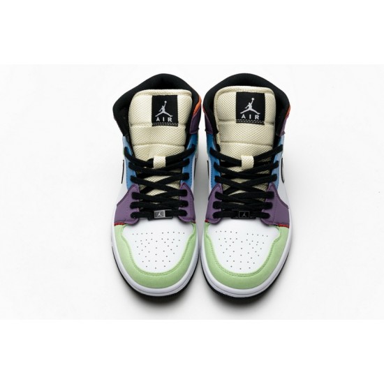 Air Jordan 1 Mid SE "Lightbulb" Multicolor Purple Blue CW1140-100