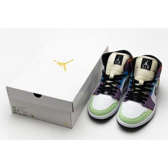 Air Jordan 1 Mid SE "Lightbulb" Multicolor Purple Blue CW1140-100