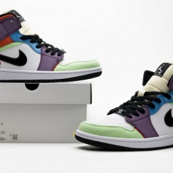 Air Jordan 1 Mid SE "Lightbulb" Multicolor Purple Blue CW1140-100