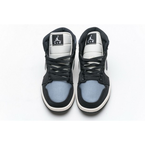 Air Jordan 1 Mid SE "Satin Grey" Black Grey 852542-011
