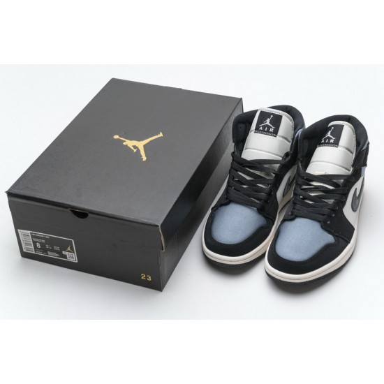 Air Jordan 1 Mid SE "Satin Grey" Black Grey 852542-011