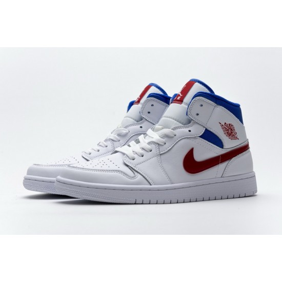 Air Jordan 1 Mid SE "USA" White Blue Red BQ6472-164