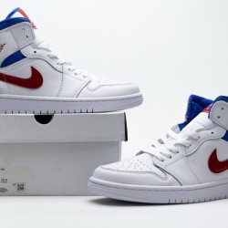 Air Jordan 1 Mid SE "USA" White Blue Red BQ6472-164