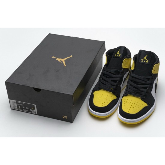 Air Jordan 1 Mid SE "Yellow Toe" Black Yellow 852542-071