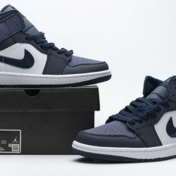 Air Jordan 1 Mid "Sanded Purple" Black Purple 554724-445