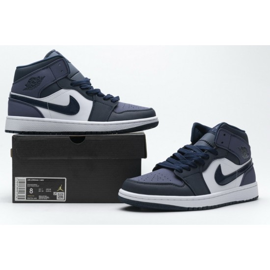 Air Jordan 1 Mid "Sanded Purple" Black Purple 554724-445