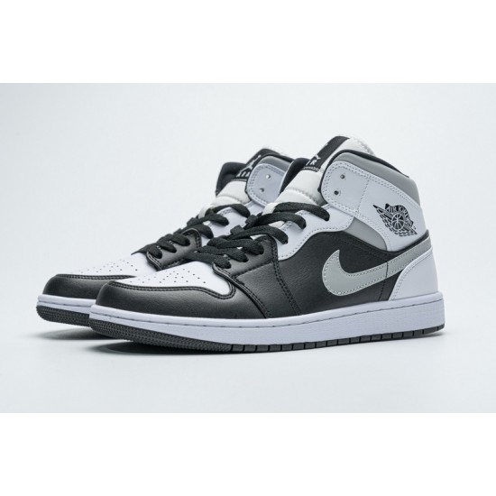 Air Jordan 1 Mid "White Shadow" Black White Grey 554724-073 36-45