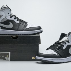 Air Jordan 1 Mid "White Shadow" Black White Grey 554724-073 36-45