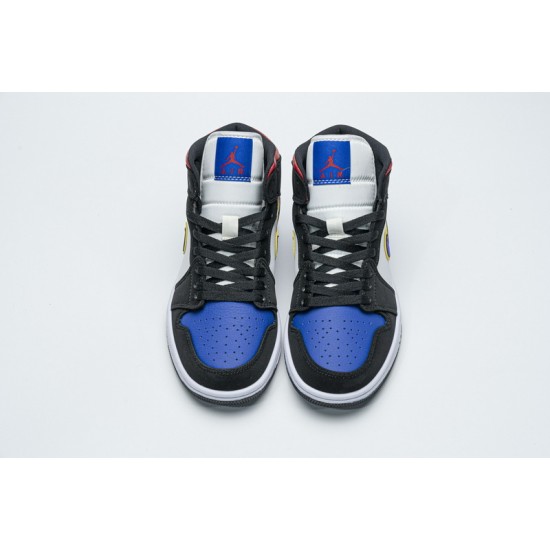 Air Jordan 1 Mid "Lakers Top 3" Red Blue Black 852542-005 36-46