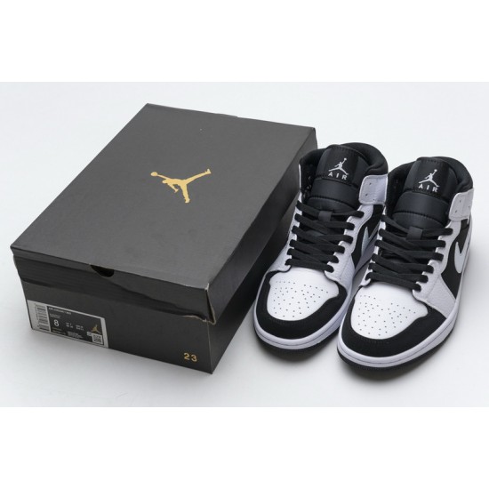 Air Jordan 1 Mid "Tuxedo" White Black 554724-113