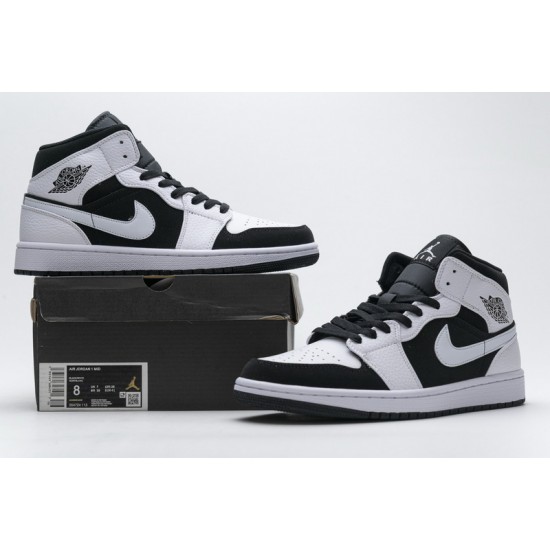 Air Jordan 1 Mid "Tuxedo" White Black 554724-113