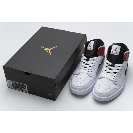 Air Jordan 1 Mid "White Black Gym Red" White Red 554724-116