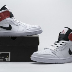 Air Jordan 1 Mid "White Black Gym Red" White Red 554724-116
