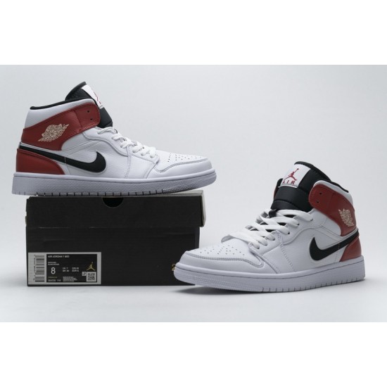 Air Jordan 1 Mid "White Black Gym Red" White Red 554724-116