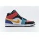 Air Jordan 1 Mid "White Red Multi" Blue Red 554724-125