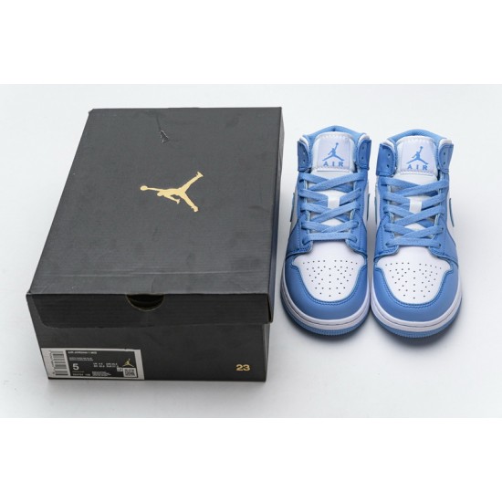 Air Jordan 1 Mid Retro "UNC" Blue White 554724-106