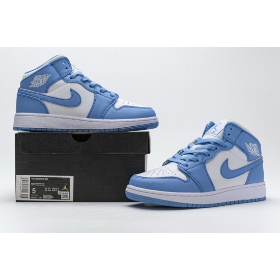 Air Jordan 1 Mid Retro "UNC" Blue White 554724-106