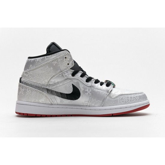Edison Chen x Air Jordan 1 Mid "Fearless" White Black CU2804-100