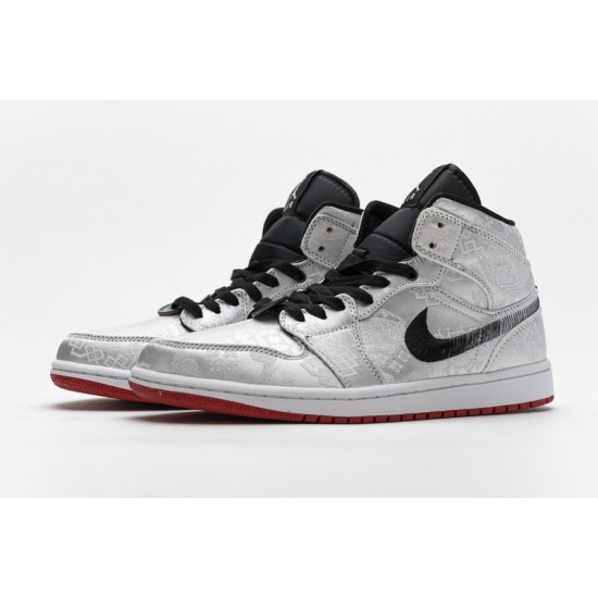 Edison Chen x Air Jordan 1 Mid "Fearless" White Black CU2804-100