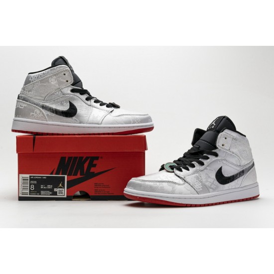 Edison Chen x Air Jordan 1 Mid "Fearless" White Black CU2804-100
