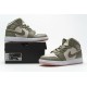 Air Jordan 1 Mid GS "Trooper Bleached Coral" Green White 555112-225