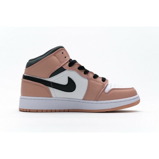 Air Jordan 1 Mid "Pink Quartz" Blakc White Pink 555112-603