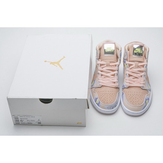 Air Jordan 1 Mid SE "Herspectivr" Pink Silver CW6008-600