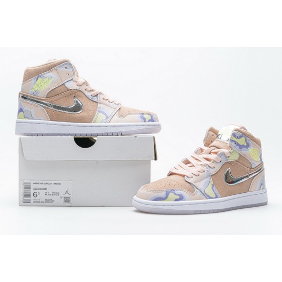 Air Jordan 1 Mid SE "Herspectivr" Pink Silver CW6008-600