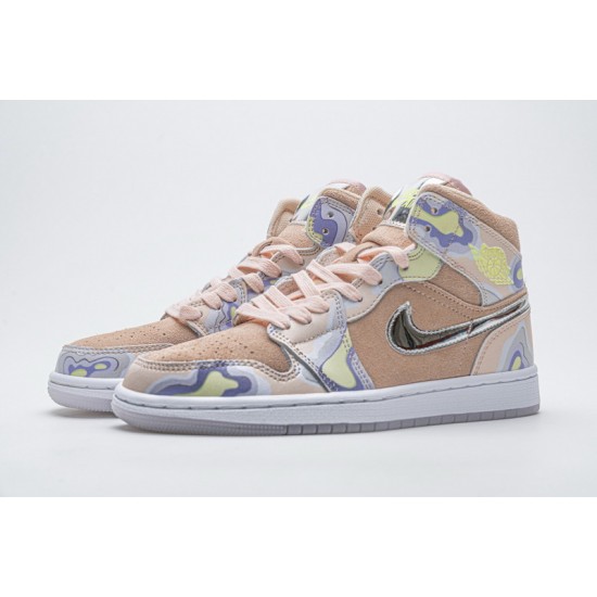 Air Jordan 1 Mid SE "Herspectivr" Pink Silver CW6008-600