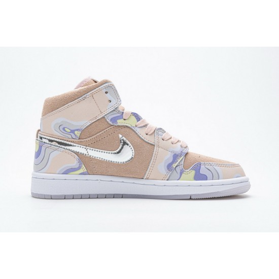 Air Jordan 1 Mid SE "Herspectivr" Pink Silver CW6008-600