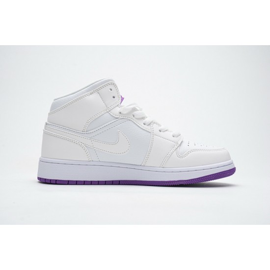 Air Jordan 1 Mid SE "White Fuchsia Blast" White Purple 555112-100
