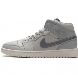 Air Jordan 1 Mid "Grey Fog" Light Bone White Gray 852542-003