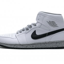 Air Jordan 1 Mid GS "White Cement" White Black 554725-115