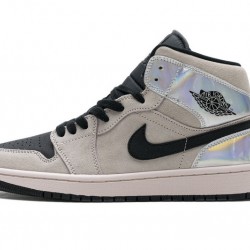 Air Jordan 1 Mid "Iridescent" Chrome Wings Pink Silver BQ6472-602