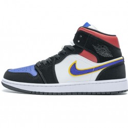 Air Jordan 1 Mid "Lakers Top 3" Red Blue Black 852542-005 36-46