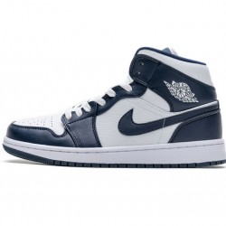 Air Jordan 1 Mid "Obsidian" Blue White 554724-174