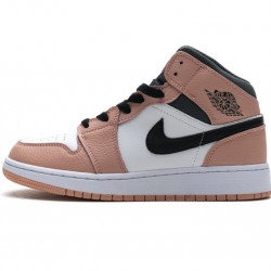 Air Jordan 1 Mid "Pink Quartz" Blakc White Pink 555112-603