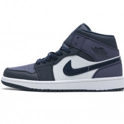 Air Jordan 1 Mid "Sanded Purple" Black Purple 554724-445