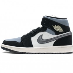 Air Jordan 1 Mid SE "Satin Grey" Black Grey 852542-011