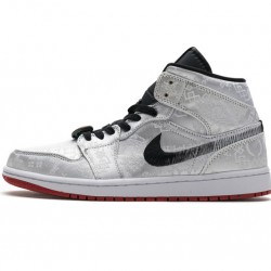 Edison Chen x Air Jordan 1 Mid "Fearless" White Black CU2804-100