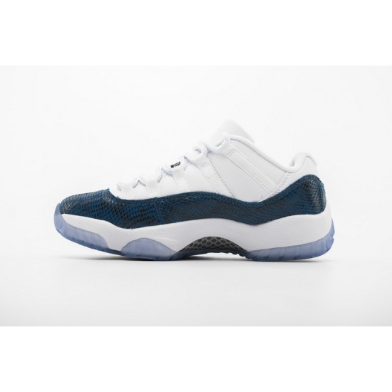 Air Jordan 11 Low "Navy Blue Snakeskin" White Blue CD6846-102